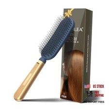 Slim Hair Brush for Fine Thin Thick Hair - Soft Double Nylon Bristles - Deep