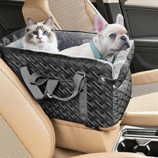 Center Console Dog Car Seat for Small Dogs Cats Up to 15 lbs - Small, Black