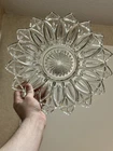 Vintage 1960s Federal  Carnival Glass Star Flower Bowl Iridescent Rainbow 10 1/4