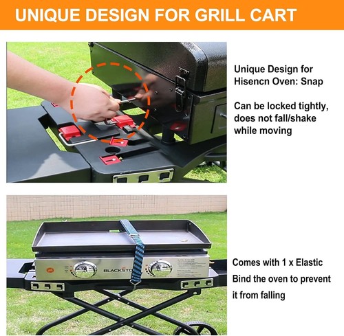 Portable Grill Cart for Weber Q1000, Q2000 Series Gas Grills and Blackstone 17” - Picture 6 of 11