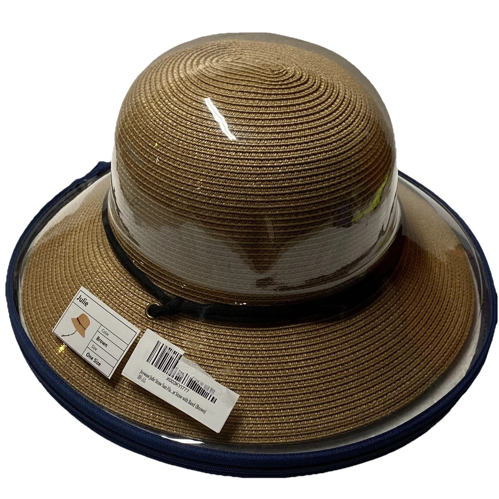 Joywant Julie Women Men Hat Handwoven With Clear Protective Zippered Case 50UPF