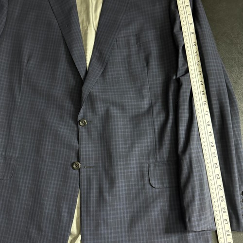 Holland & Sherry Bespoke Savile Row Sport Coat 50L Blazer Mens Blue Check - Picture 12 of 16