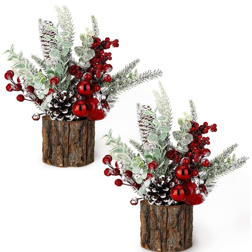Small Christmas Tree Tabletop Artificial Mini Christmas Tree Decoration Ornament - Picture 2 of 15