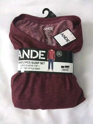 NUEVO Conjunto de 2 piezas para dormir Ande XXL, camisa de manga larga pantalón largo pijama elástico para hombre - Imagen 1 de 7
