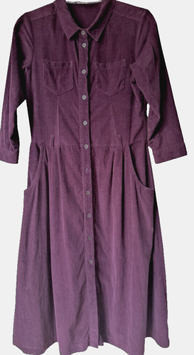 Laura Ashley Women's Burgundy Corduroy Western Midi Dress Size S Prairie Modest - Picture 18 of 23