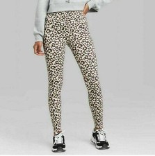 Wild Fable Women's Leopard Print Pull-On High-Rise Leggings Animal Print L, NWT