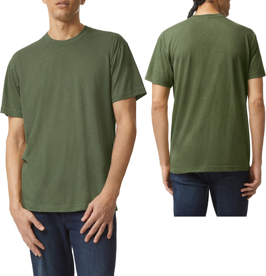 American Apparel Tri-Blend Crewneck Short Sleeve Track T-Shirt, 2-Pack