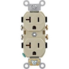 10-Leviton 20A Ivory Commercial Grade 5-20R Combo Side Back Wire Duplex Outlet