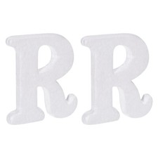 Foam Letters R Letter EPS White Polystyrene Letter Foam 100mm/4 Inch, Pack of 2