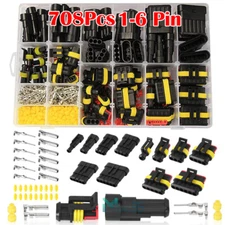 Electrical Connector Terminals 1-6 Pin Wire Connectors Kit for Car Motorcycle