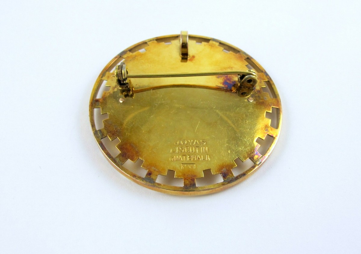 Estate 12K Gold Guatemalan Astec God Pendant/Brooch Fine Jewelry "YET"******* View 4