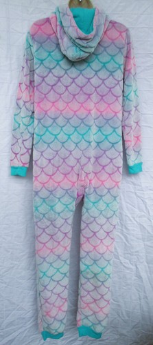 CAT & JACK Mermaid Plush Hooded One Piece Pajamas Girls Size-XL (14/16) - Picture 2 of 7