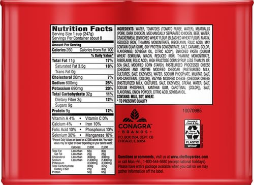 Chef Boyardee Mini ABC's and 123's with Meatballs, 15 oz, 4 Pack - Picture 3 of 12