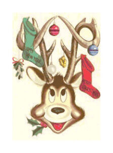 Retro Christmas Reindeer /& Candy Cane DIGITAL Counted Cross-Stitch Pattern Chart