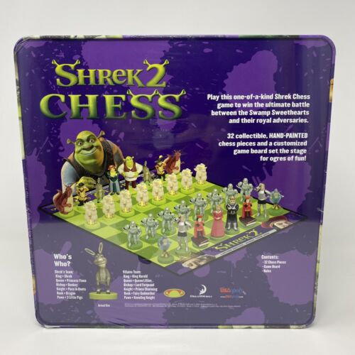 Shrek 2 Limited Edition Chess Set Shrek Crew 2004 32 Hand Painted Pcs Sealed - Picture 4 of 11