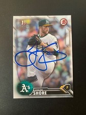 Logan Shore Signed 2016 Bowman Draft Card Oakland Athletics A's Autograph COA