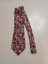 Rene Chagal Men's Tie Red Elephants Silk