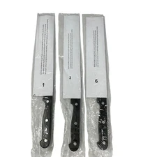 Ronco Six Star Knife Set 1 3 6 Showtime Large Fillet Saw Black Handle Stainless