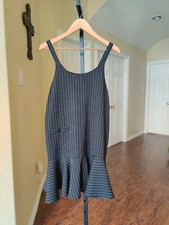 Vintage Black Striped Dress Size L