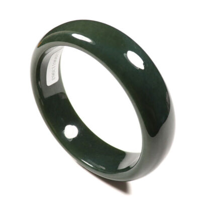 53-63mm Certified A 100% Natural Black Green Jade Bracelet Bangle Nephrite