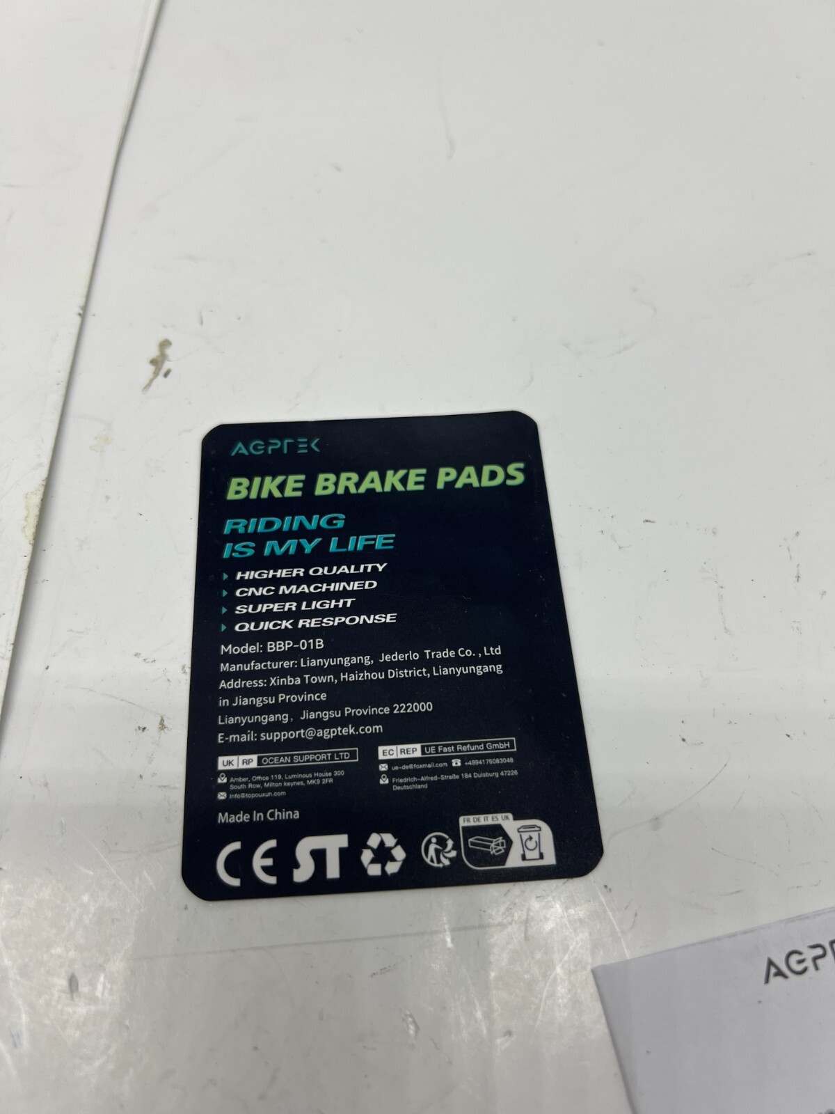 Qty 2 Pairs Agptek Bike Brake Pad BBP-01B for Mountain Bike Disc Brakes