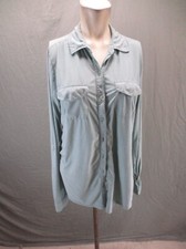 Eddie Bauer Size S Mens Gray Collared Pocket Long Sleeve Button Up Shirt 951
