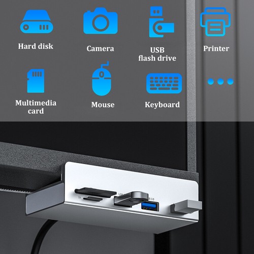 Divisor de concentrador USB 3.0 4 puertos de alta velocidad para PC Mac computadora portátil abrazadera de escritorio - Imagen 5 de 24