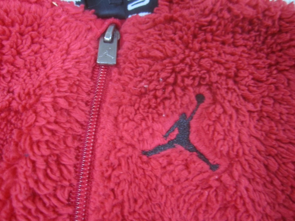 Air Jordan One Piece Baby 6Mos Red Hoodie Fleece Zip Up Logo Long Sleeve - Image 3 of 4