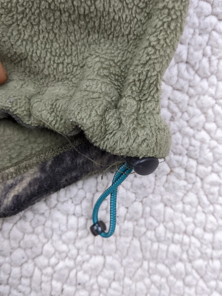 Cabelas Open Country Outfit Her Womens M Green Beige Camo Fleece 1/4 Zip - Image 4 of 4