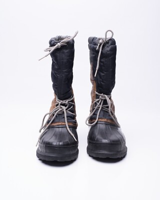 Vintage Sorel Mens Black Gold Gray Snow Boots Sz 9 10 Felt Lining Lace Up Vintage Sorel Mens Black Gold Gray Snow Boots Sz 9 10 Felt  main image 3