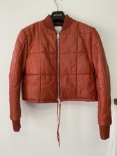 Mango- Burnt Orange Coloured Leather Jacket, Eur Size M/l