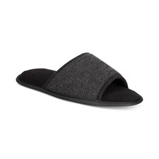 99 Goldtoe Men Black Open-Toe Memory-Foam Slip-On House Slippers Shoe Size 8-9