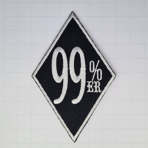 99%ER Iron on Patch Black White Diamond Percentage 99 Percent 9.3×6×0.1cm(1.4g) - Picture 3 of 3