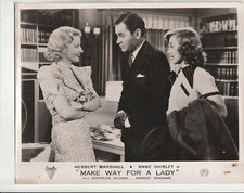 MAKE WAY FOR A LADY 10 x 8" Original Movie Photo - HERBERT MARSHALL (1936)