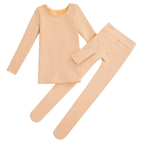 Kids Girls Suit Training Set Solid Color Outfits Fleece-Lined Activewear Sport - Picture 9 of 39