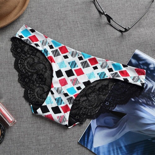 Sexy Damen Unterwäsche Hose Print, S-2XL Seamless Bikini Slim Tanga Slip - Bild 15 von 20