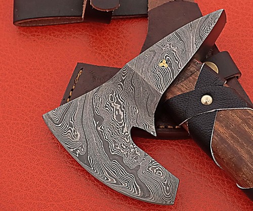 Hand forged custom made hatchet axe hand made Damascus steel blade SS-17346 - Picture 6 of 10