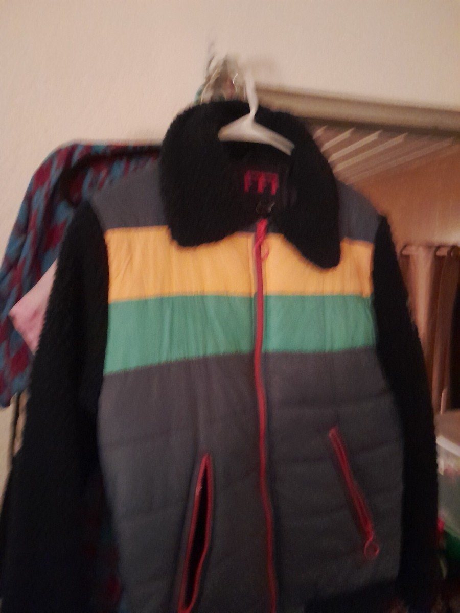 Teddy Fresh Cool Retro Style Puffer Jacket Furry Arms