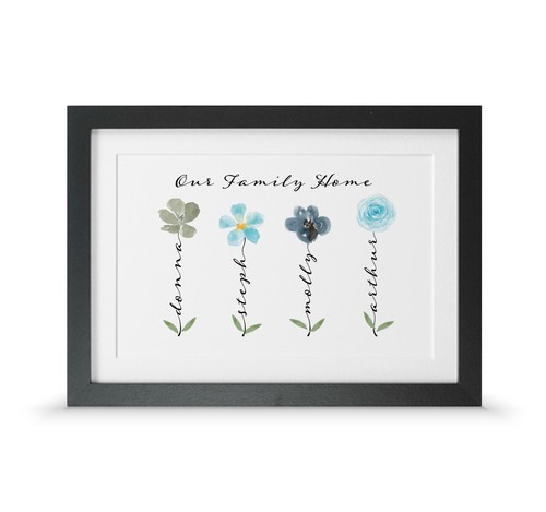 Gift for grandparents | Personalised family name flower poster print present - Picture 23 of 34