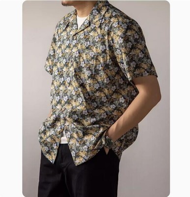 Red Tornado Floral Aloha Shirts For Men Summer 100% Cotton Beach Hawaiian Shirt