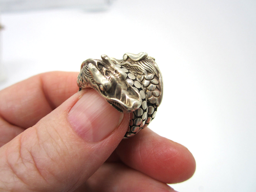 Precioso Anillo John Hardy Leyenda de Plata Esterlina Doble Enrolla Naga Dragón Talla 5 - Imagen 4 de 6