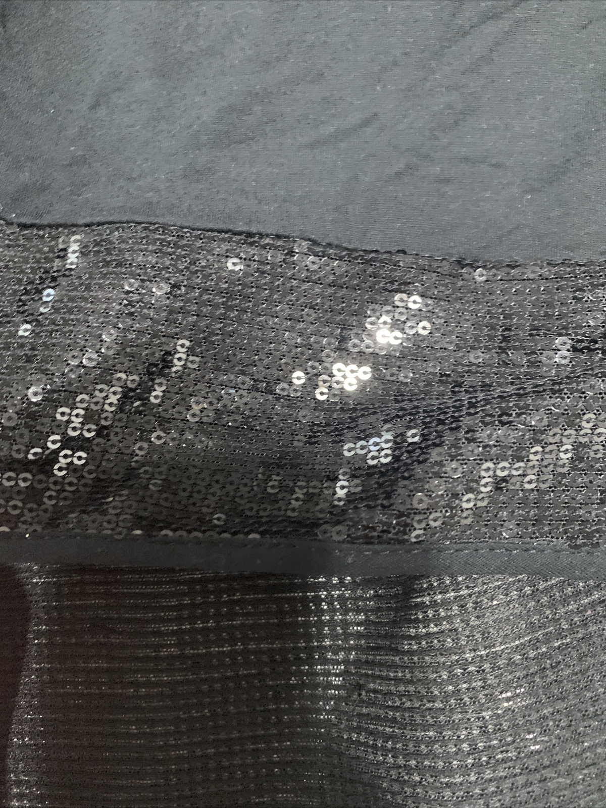 bcbg maxazria womens solid black long sleeve sequ… - image 4