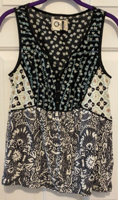 Akemi + Kim Women's Top Sleeveless Pullover Multicolor Embroidered Small