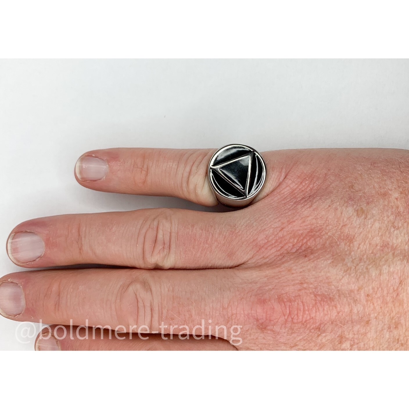Alcoholics Anonymous Men's Ring Sobriety Recovery Stainless Steel ...