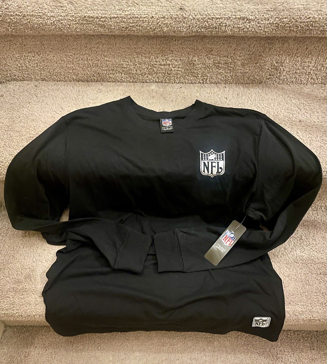 T-Shirt Long Sleeve NFL OFFICIAL SHIELD LOGOS Team Black-Silver