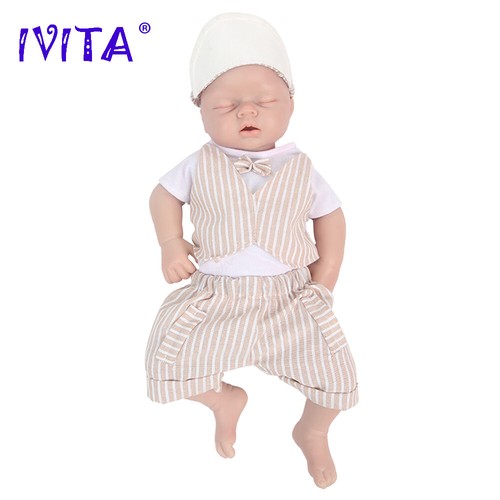 20"Sleeping Baby Lifelike Boy and Girl Doll Full Silicone Real Touch Toddler Toy - Picture 11 of 13