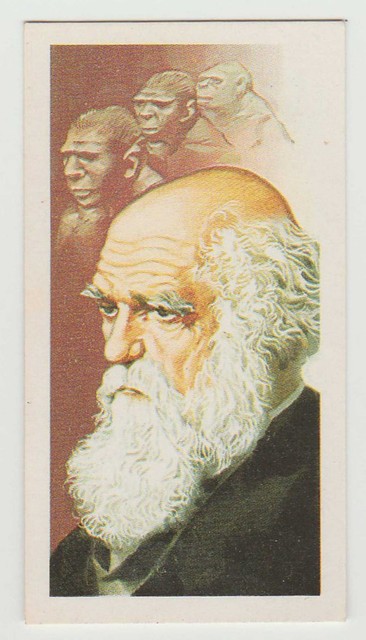 Original 1960s UK Trade Card - Origin of Species Evolution author Charles Darwin Original 1960s UK Trade Card - Origin of Species Evolution author Charles Darwin