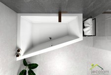 große Badewanne Eckwanne Trapez Wanne für zwei Personen 170x125 180x125 Schürze