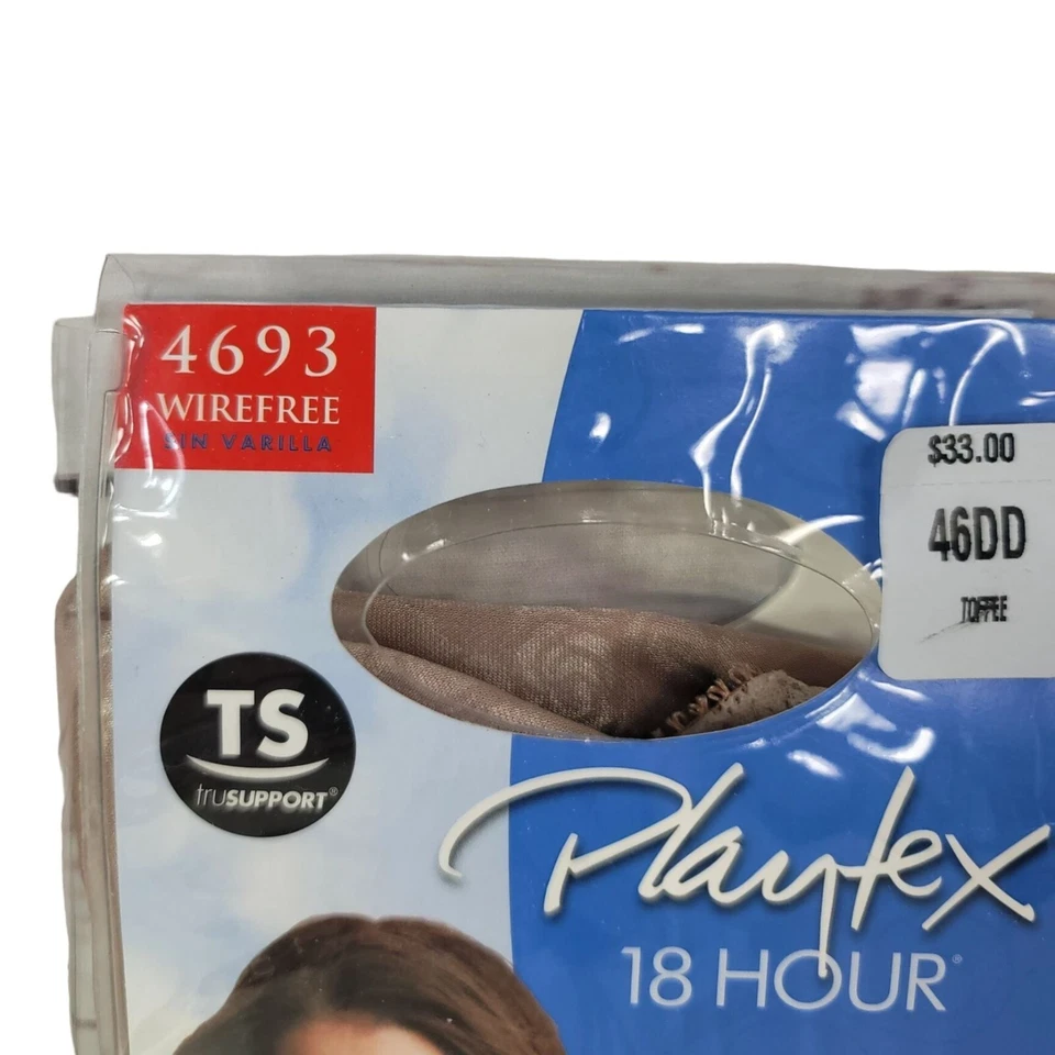 Sujetador Playtex 18 Hour Ultimate Shoulder Comfort Toffee 46DD sin cables #4693 Nuevo con etiquetas Foto 3 de 4