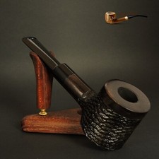 HAND MADE UNIQUE WOODEN TOBACCO SMOKING PIPE Poker  No 63  Black Pear + Filter